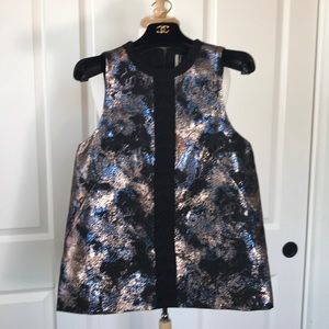 Topshop metallic print tank blouse